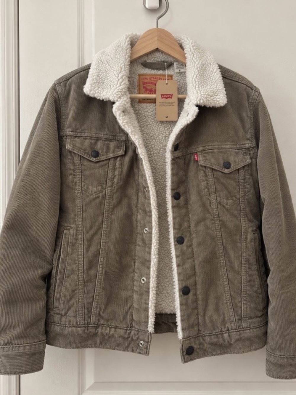 Levi's Olive Corduroy Sherpa-Lined Jacket